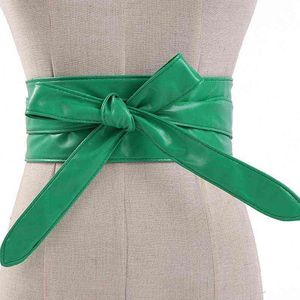 Mulheres Cinto de Couro CummerBunds para Mulheres Cintura larga cinto arco auto laço wrap marca senhoras fashion strap g220301
