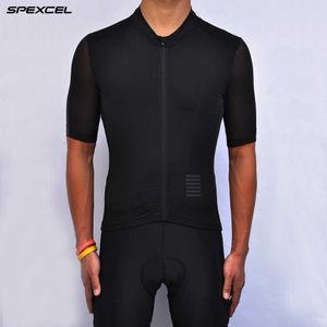 Spexcel Top品質ブラックプロチームAero Cycling Jersey Short Sleeb紳士サイクリングギアRopa Ciclismoイタリア生地スリーブH1020