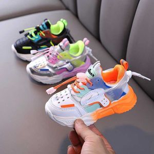 Toddler Baby Sneakers Buty sportowe dla chłopców Dziewczyny Pomarańczowe Siatki Oddychające Małe Dzieci Buty do biegania 1 2 3 4 5 6 7 lat G1025