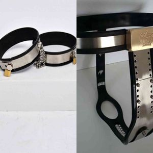 Cockrings Cinto de Chastity Cinto Calças Coxa Anel de Coxa BDSM Bondagem Bonda De Aço Inoxidável Dispositivo de Metal Erótico Brinquedos Sexo Erótico para Adultos 1123