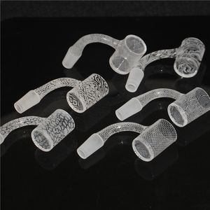 20pcs Smoking Fully Weld Sandblasted Quartz Banger 14mm male nails for Bongs Dab Rigs Glass Bubble Carb Caps Silicone Nectar DHL