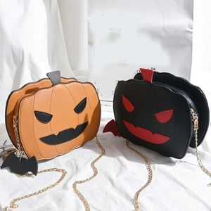 Kvinnor halloween pumpa lampa axel messenger väska läder crossbody chain väska flicka casual handväska handväska