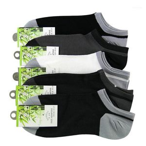 Men's Socks Wholesale- Summer Bamboo Fibre Invisible Boat Ankle Male Fashion Sock Slippers 10pcs=5pairs/lot1