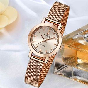 WWOOR Famous Brand Watch For Women Top Luxury Rose Gold Women Bracelet Watch Ladies Fashion Dress Quartz Wrist Watch Reloj Mujer 210720