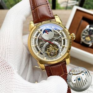 P-009 43 * 13mm montre de luxe orologi da uomo movimento meccanico automatico cassa in acciaio 316L cinturino in pelle di vitello orologio di lusso orologi da polso