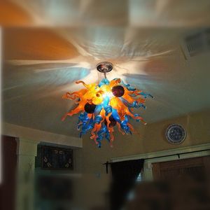 Lampada moderna Lampadario in cristallo di vetro soffiato a mano Illuminazione Mulit colorata Sala da pranzo Lampade a sospensione Personalizzate 60 CM Sorgente luminosa a LED