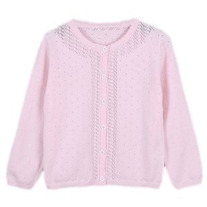 Single Breasted Girls Cardigan Sweater Spring Jacket Yellow Pink Girls Outerwear Kids Clothes For 1 2 3 4 Years Old 195126 211106