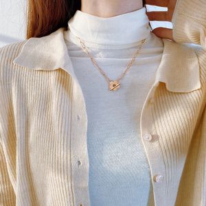 Mode Sommer Urlaub Halskette Metall Geometrische Einfache Blume Anhänger Kette Schlüsselbein Kurze Halsketten für Frauen Schmuck