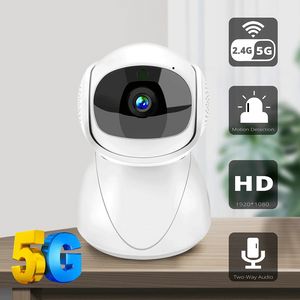 Fotocamera IP WiFi 1080P HD Home Security CAM Survellanza CCTV Network PTZ Wireless 2.4G / 5G Camera Due Voocina Audio Smart Baby Monitor in Offerta