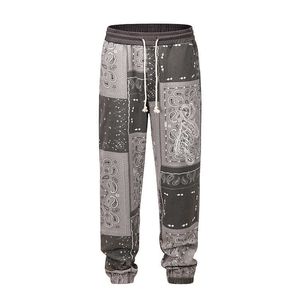 Pantaloni da uomo Slatt American street hiphop hip hop Leggings larghi con motivo anacardi cuciti sulla costa occidentale