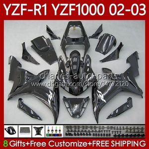 Yamaha YZF R1 1000 CC YZF-R1 YZFR1 02 03 00 01 Vücut 90NO.61 YZF1000 YZF R1 1000CC 2002 2003 2000 2001 YZF-1000 2000-2003 YZF-1000 2000-2003 OEM parlak siyah kaporta