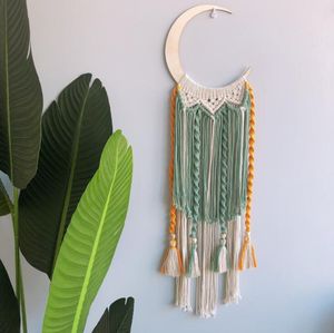 Tassel Tapestries Wood Księżyc Tapestri Decoration Wall Hangings Ins Nordic Bohemian Woven Decor YL507