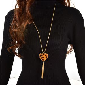Hängsmycke Halsband Kärlek Hjärta Leopard För Kvinnor Kvinna Favorit Necklace Gift Collier Femme Bijoux Statement Gåvor