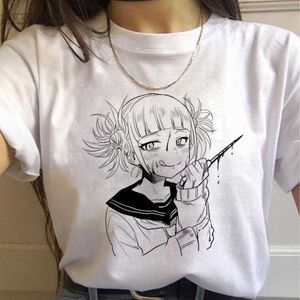 Neue Ahegao Harajuku Grafik T-shirt Frauen Mein Held Academia Anime Senpai T-shirt Hentai Himiko Toga T-shirt Grafik Top T weibliche X0628