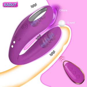 Vibratori NXY Mutandine vibratore senza fili per coppia a forma di u Dildo indossabile g Spot Stimolatore clitorideo Giocattoli sessuali vibranti femminili per adulti 18 0104