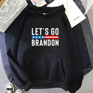 Lets Go Brandon Letter and Star Print Hoodie Autumn and Winter Holiday Men/Women Pure Cotton Fleece Hoodies Sweatshirts Tops