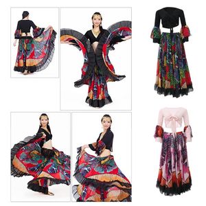 Stage Draag dames Boheemse maxi rok hippie zigeuner boho jurk buikdans kostuum beha met