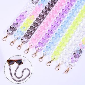 Candy Färg Transparent Glasögon Lanyard Multifunktionell Snygg All-Match Acrylic Glasögon Kedjor Kvinnor Modehållare Rem