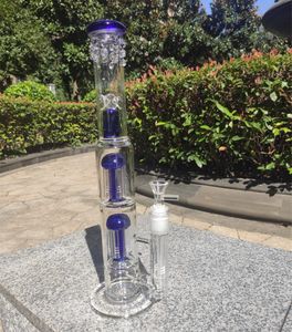 2021 16 polegadas hookah azul gancho verde bong vidro dildador clear base bongs bongs fumo tubos 14.4mm articulação feminina grande tamanho multi cor