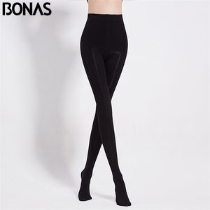 BONAS 2pcs/lot Super Elastic Velvet Leggings 80D Women Autumn Spring Warm Female Thin Collant Stretchy 211204