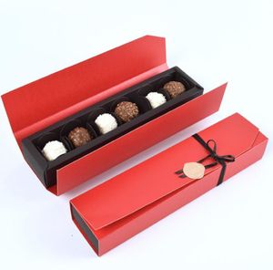 Moda Czekoladowy Paper Box Czarny Czerwony Party Chocolate-Prezenty Pudełka do pakowania na Walentynki Świąteczne dostawy urodzinowe SN5640