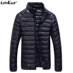 LetsKeep M-6XL Winter White Duck Down Jacket Men Ultralight Outerwear Warm Coat Men's thin Duck Down Parkas Plus size, MA542 G1108