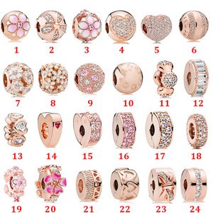 Designer-Schmuck 925-Silber-Armband-Charm-Korn für Pandora Love Rose Gold Glitter Elegante Silikon-Schiebearmbänder Perlen im europäischen Stil Charms mit Perlen aus Murano