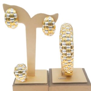 Ohrringe Halskette Yulaili Rumänischer Goldstil Premium Qualität Schmuckset für Hochzeitsgeschenk und Accessoires Braut Damen 3-teilig