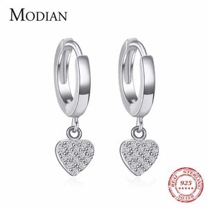 Luxury Solid 925 Sterling Silver Hearts Stars Dangle Earrings Fashion Jewerly For Women Wedding Earring Gift 210707