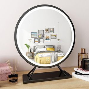 コンパクトミラービッグサイズ化粧台鏡LEDライト化粧品メイクアップランプ