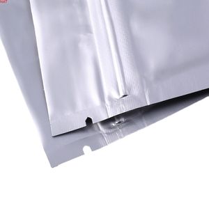 100 pz / lotto (12cmx20cm) Base piatta Calore Sigillabile BAG BAG BLOCCIA Zip Puro foglio di alluminio per alimenti Caffè imballaggio StorageHigh Qty