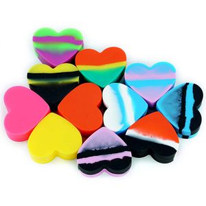 Contenitori in silicone Heart antiaderente Barattoli Dab Wax Contenitore barattolo per olio 17ml