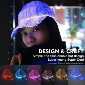 色変更LEDの光の帽子、光ファイバのカラフルな野球のヒップホップキャップのサイクリングキャップマスク
