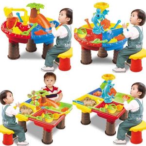 Kids Piasek i Water Play Table Garden Sandpit Play Set Outdoor Seaside Beach Toy 210803