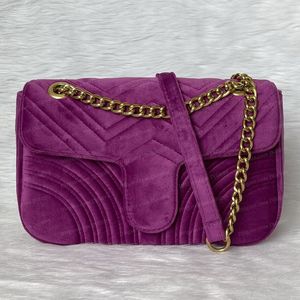 Alta Qualidade Designer Mulheres Sacos de Ombro Clássico Corrente de Ouro 26CM Saco de Veludo Estilo Coração Mulher Bolsa de Bolsa de Luxo Bolsa Famoso Mensageiro Handbags Wallet Jn8899