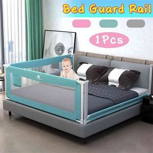 Baby Bed Fence Safety Baby Playpen Bed Guard Rail for Children Infants Kids Bedding Crib Barrier Aluminum 5-level Lifting Rails 210831