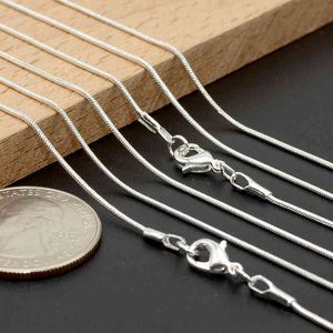 50 st - 1mm Dainty Snake Halsband, Silverpläterad Kedja Neckalce Kvinnor för halsband