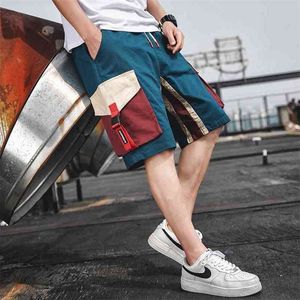 Summer Shorts Mens Casual Sports Cargo Middle Pants Fashion Solid Color Loose Thin Multi Pocket Sweatpants Men S-4XL 210720