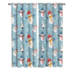 Zasłona zasłona Christmota Snowman Santa Claus Printing Curtains Salon Sypialnia Niezbędna Dekoracja Home Decoration Okno