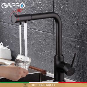 GAPPO kitchen faucet with filtered water tap sink black crane mixer taps torneira 210724