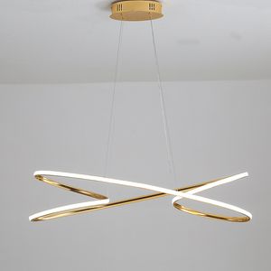 Guldkromplätering Modern Led Chandleirs Lampor för vardagsrum Sovrum Kök Kandlärare Kreativ design Hängande ljus