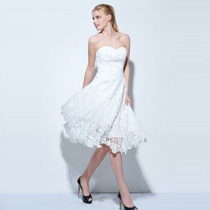 Summer Short Wedding Dresses 2022 Sweetheart Lace Up Back Bridal Gowns Knee Length A Line Bride Vestidos De Fiesta
