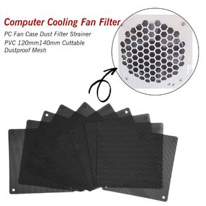 Computer Cooling Fan Filter PVC mm140mm PC Case Dust Strainer Cuttable Dustproof Mesh Black Cooler Fans Coolings