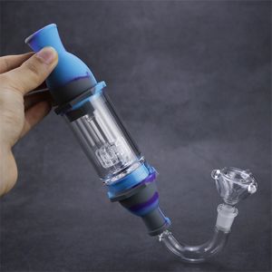 Nector Collector Premium Tobacco Bag Set Wax Container Silicone bong with Titanium nail Storage Jar Metal Dabber Smoking Pipe together