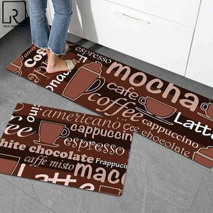 PVC Oil Proof Long Kitchen Mat Cartoon Print Modern Rug Entrance Doormat Balcony Floor Carpet Area Rug Living Bedroom Prayer Pad 211109