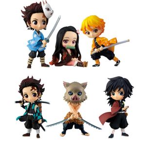 6 pz/set Demon Slayer Kimetsu no Yaiba Figura Q ver. Giyuu Inosuke Tanjirou Nezuko Zenitsu Figurine anime Action toys 5-7cm