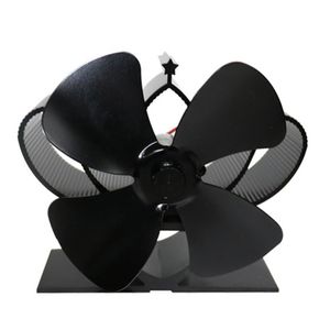 Fan Fırın toptan satış-Siyah Saç Blade Termal Isı Tahrikli Pelet Karo Fan Fırın Ahşap Brander Eko Fan Aracı Dekoratif Aksesuarları Portal Için