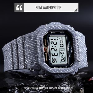 Outdoor Sport Uhr Männer Digitale Uhr 5Bar Wasserdicht Wecker Cowboy Military Fashion Uhren relogio masculino 1471