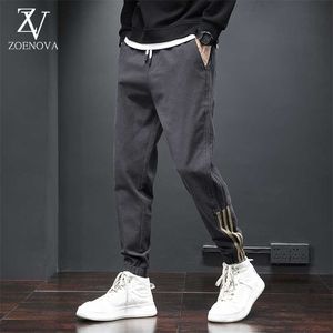 ZOENOVA Cotton Stripe Harem Pants Men Casual Trousers Fashion Pants Male Streetwear Mens Joggers Winter Man Pants M-4XL 211201