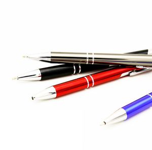 2021 Promotion Advertising High Quality Metal Gift Pen Colorful Aluminum Bic Pen with Silver Trims